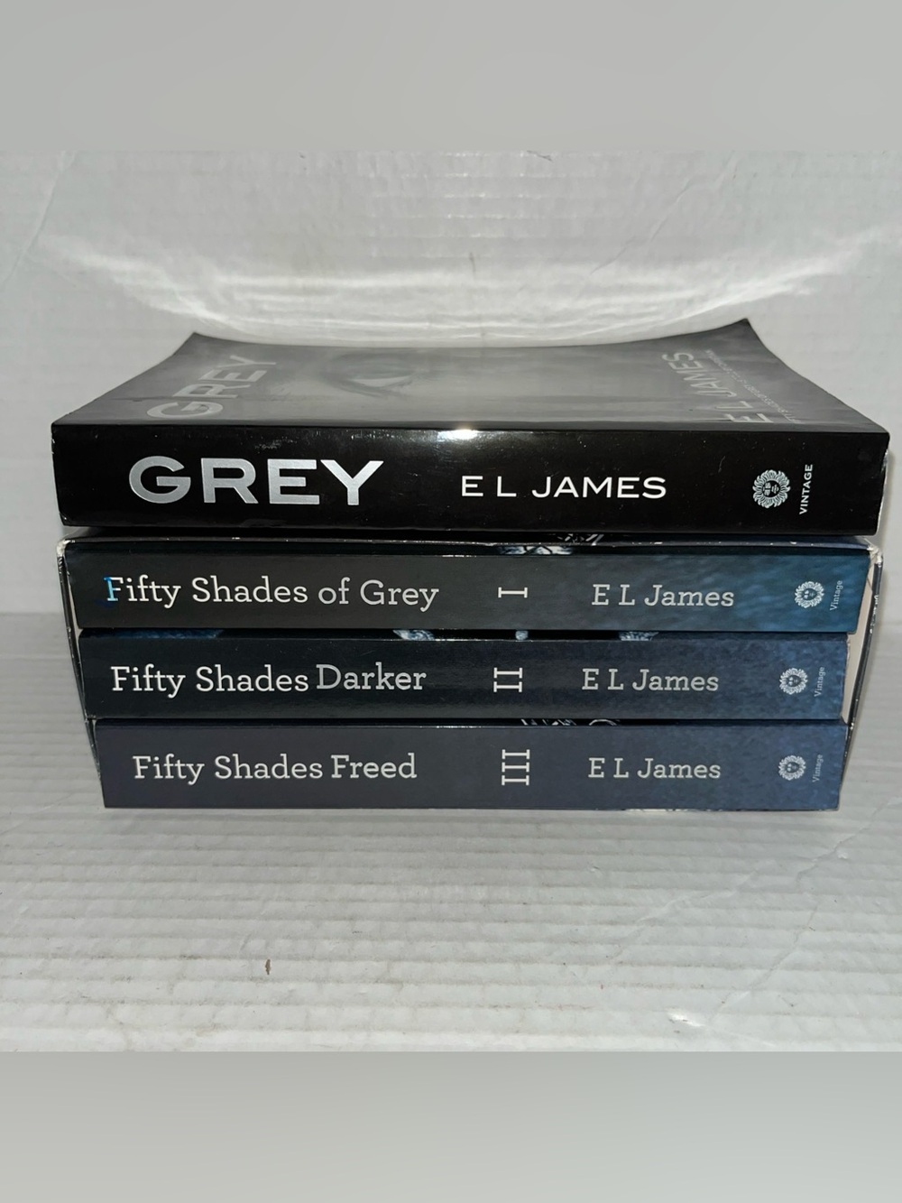 Fifty Shades Trilogy by E L James - Grey, Darker, Freed - Black/Gray Set